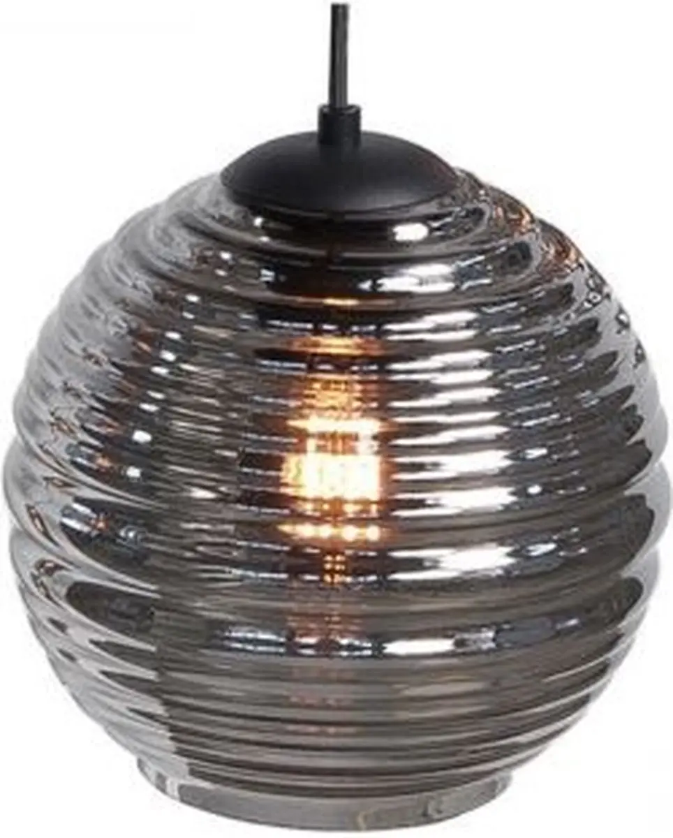 Highlight Fantasy Hanglamp Smoke Glas - 5 Lichtpunten - Zwart