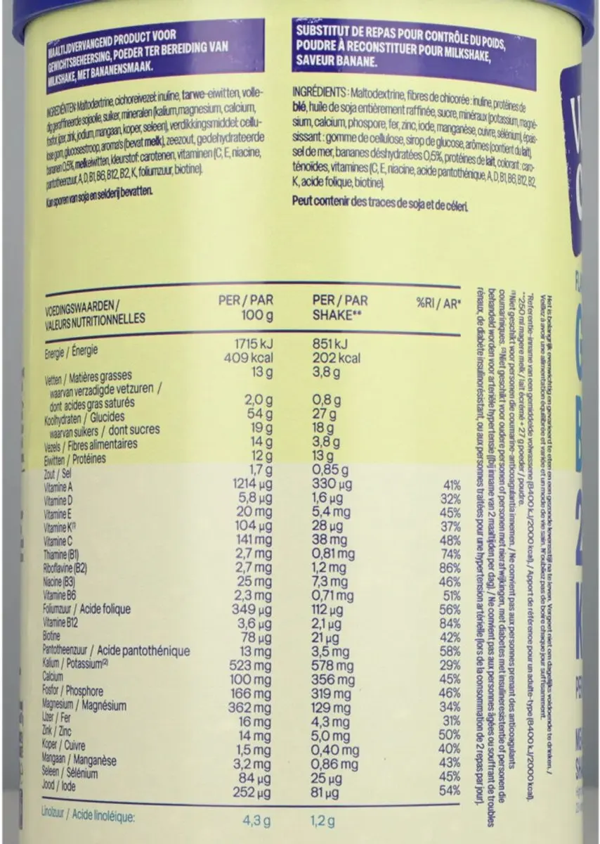 weCare Meal Replacement Shake Golden Banana - 24 Stuks