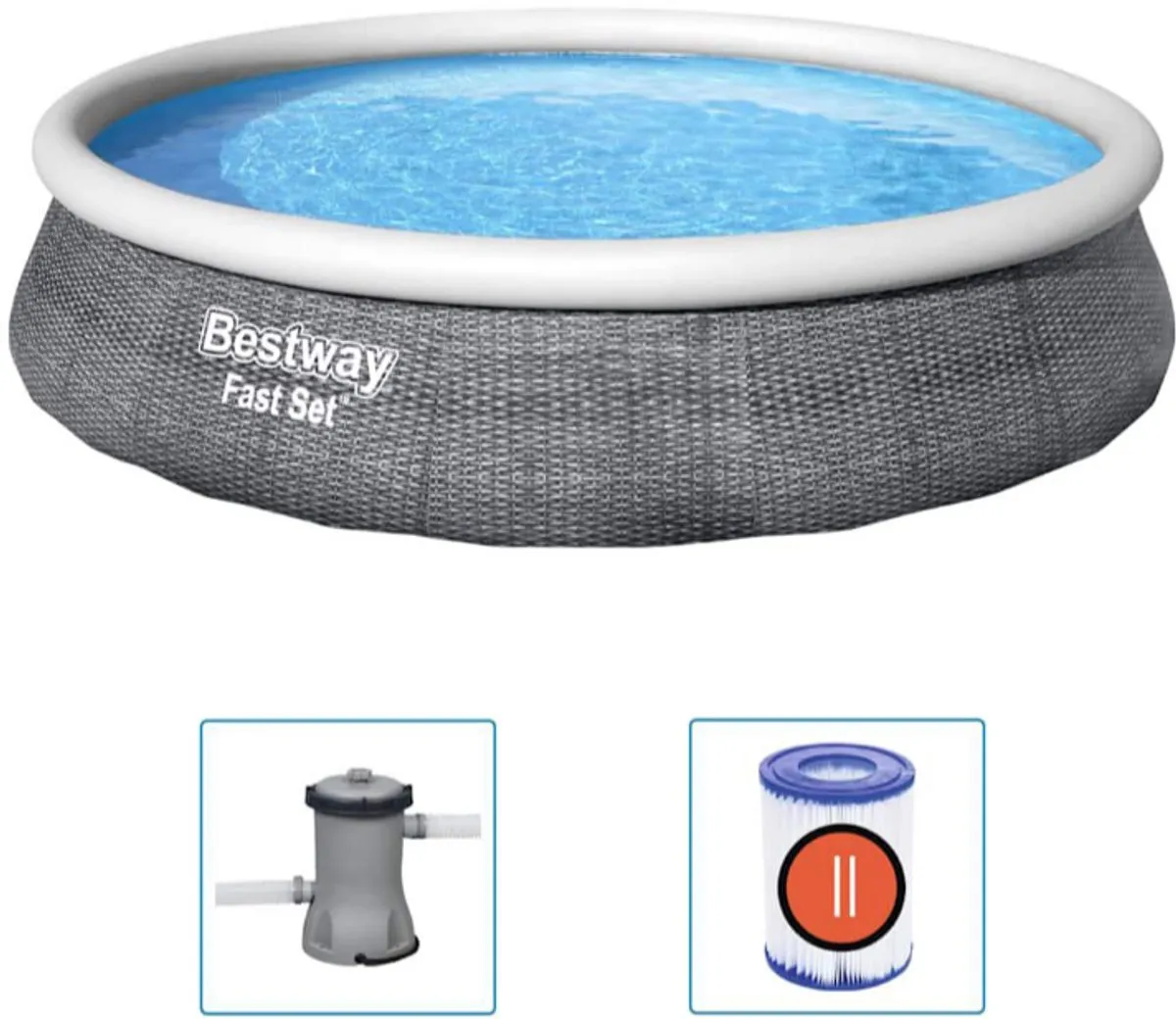 Bestway Fast Set Zwembadset 396x84cm - Grijs