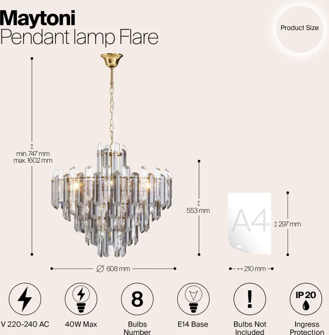 Maytoni Hanglamp Flare Goud Ø60,8