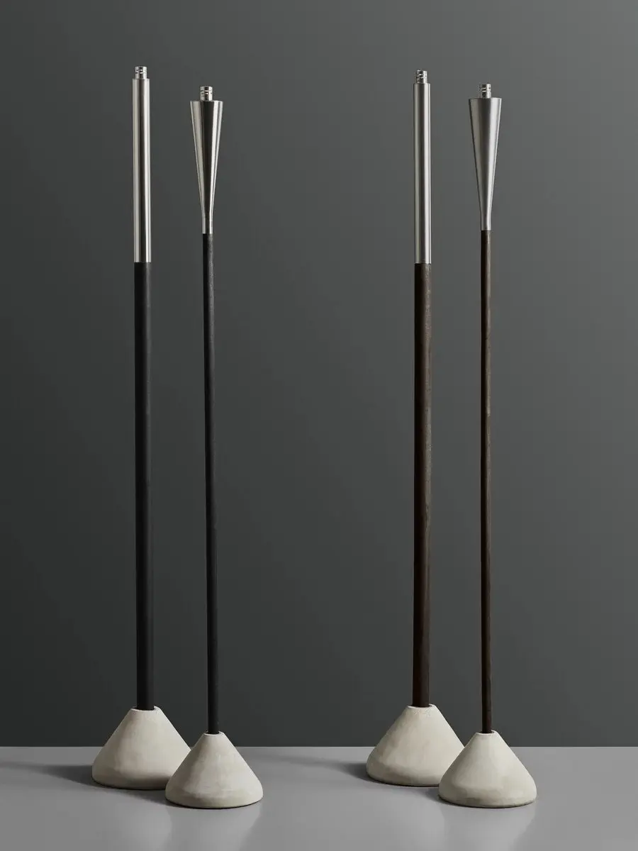 Blomus ORCHOS Tuinfakkel 145cm - Mat RVS - Zilver/Hout