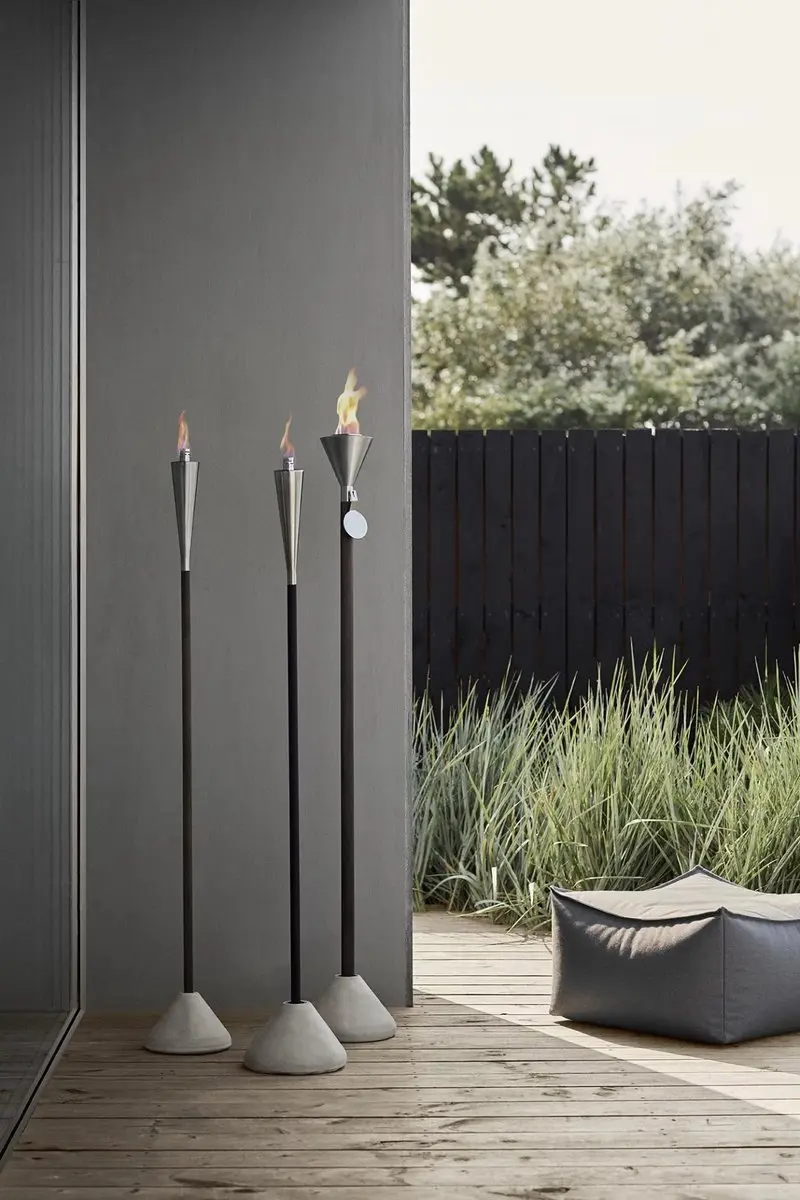 Blomus ORCHOS Tuinfakkel 145cm - Mat RVS - Zilver/Hout - afbeelding 6 van 6