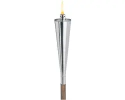 Blomus ORCHOS Tuinfakkel 145cm - Mat RVS - Zilver/Hout