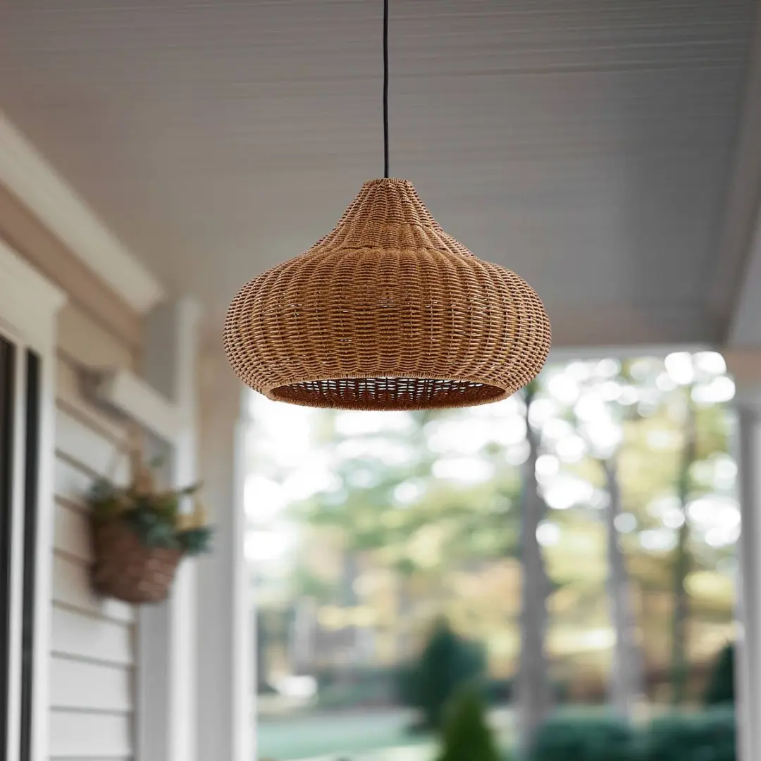 Lucande Hanglamp Beige/Zwart - 1 Lichtpunt E27