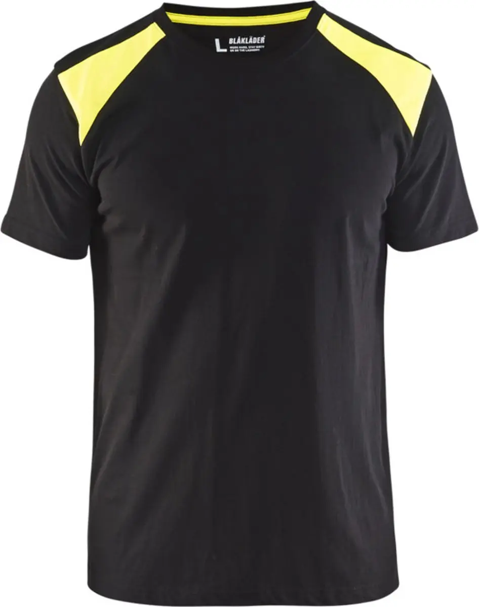 Blåkläder T-shirt 3379-1042 Bi-Color - Zwart/High Vis Geel XS