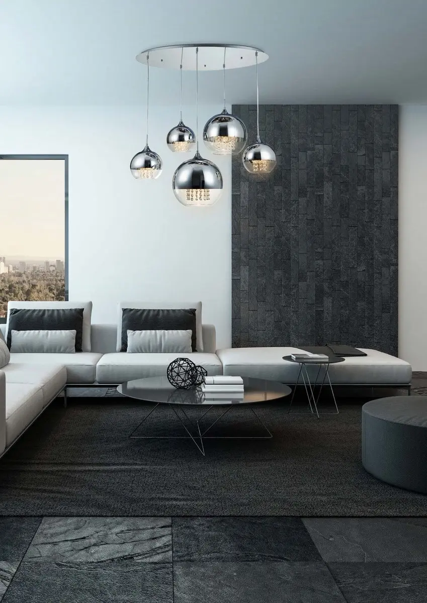 Maytoni Hanglamp Fermi Nikkel - 5 Lichtpunten