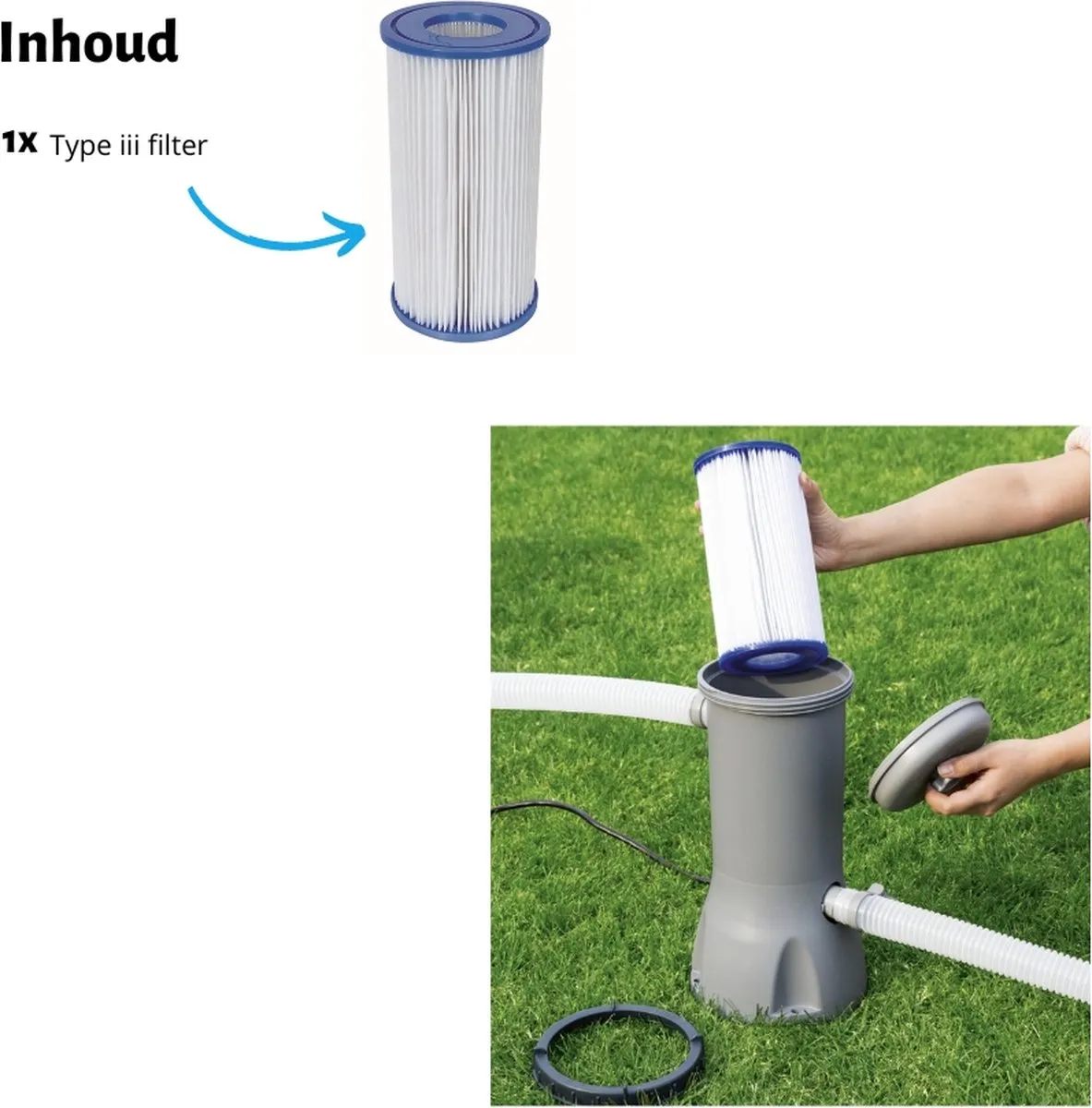 Bestway Flowclear Filterpatroon III 58012-Wit - 1 Stuks