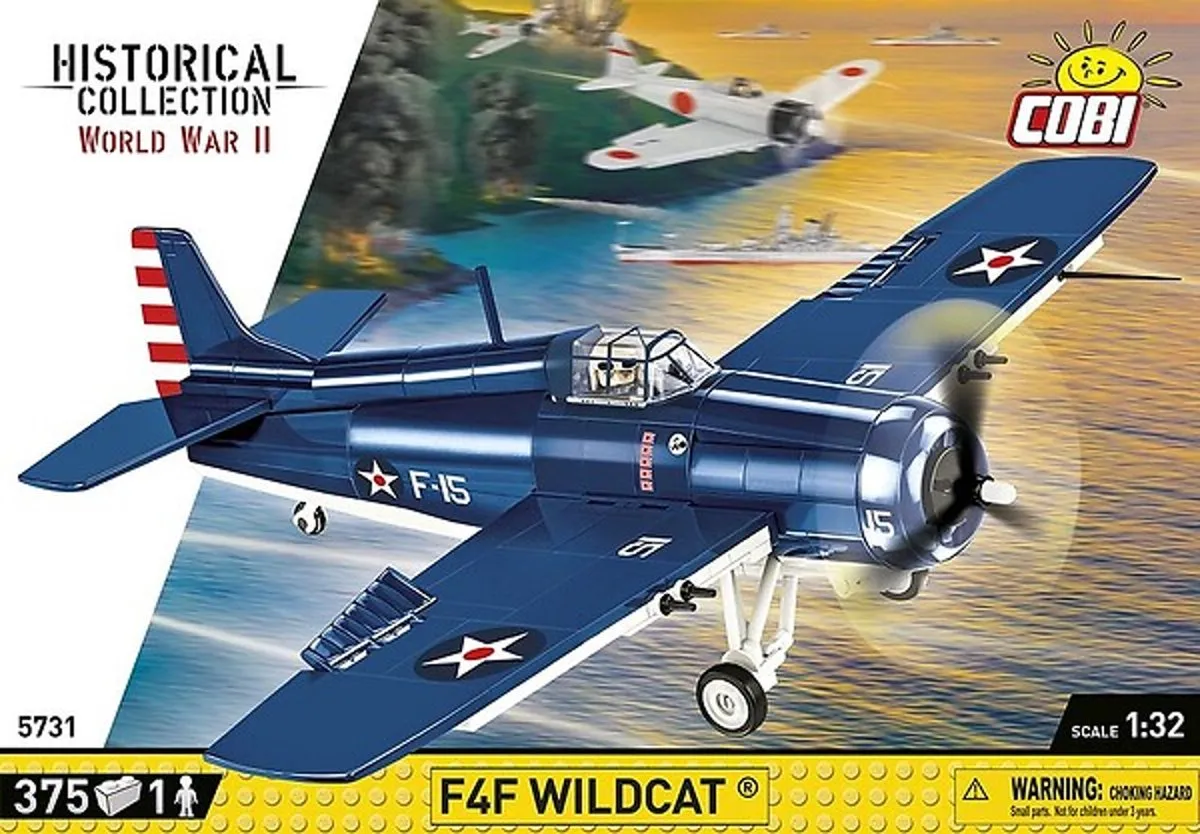 Cobi F4F Wildcat Bouwset 1:32 - 375 Onderdelen - Blauw