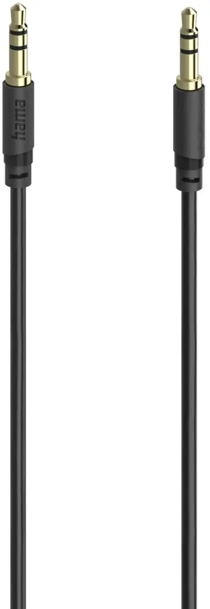 Hama 00202011 Jackplug Audiokabel 0,5m - Zwart