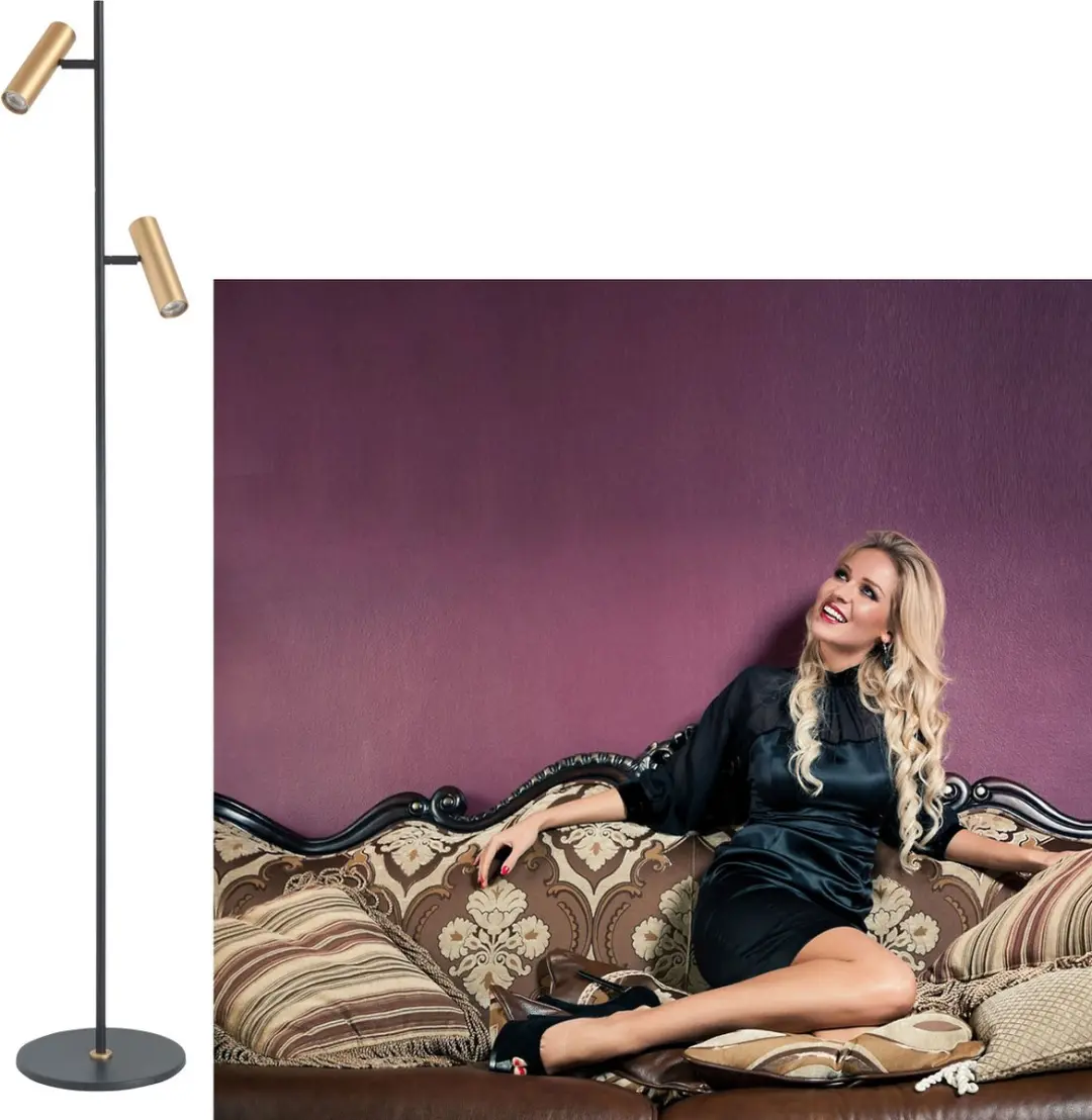 Highlight Trend Vloerlamp 140cm - Goud/Zwart