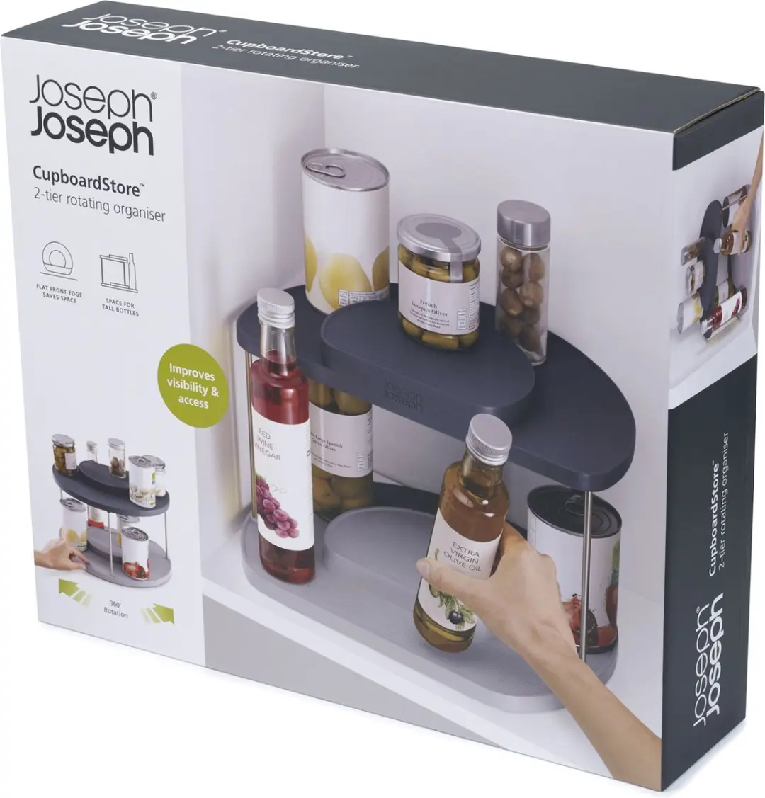 Joseph Joseph CupboardStore Draaiplateau Dubbel 5028420003871 - Grijs