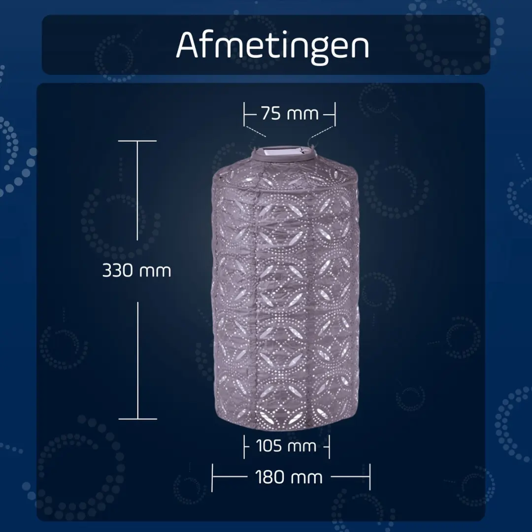 Lumiz Solar Tuinverlichting Mandela Cylinder 18cm - Lichtpaars - afbeelding 6 van 6