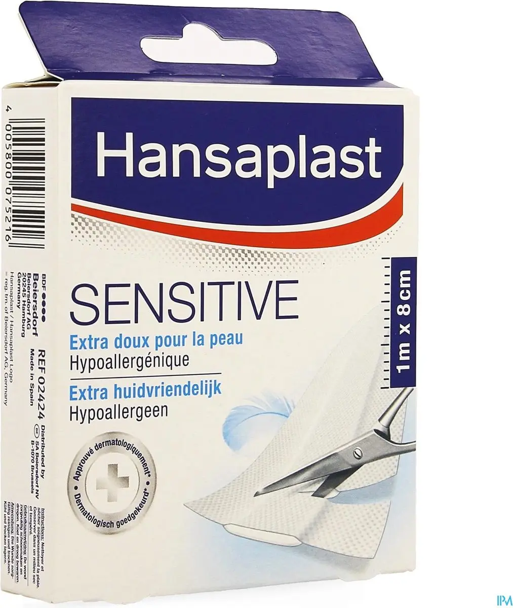 Hansaplast Sensitive Pleisters 1m x 8cm - 10 Stuks