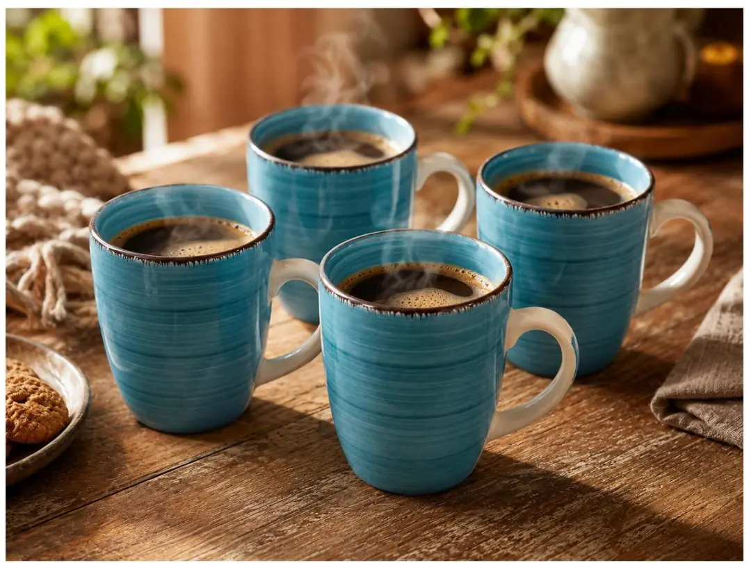 Bellatio Design Koffiemok Colourful Morning - Blauw - 340ml