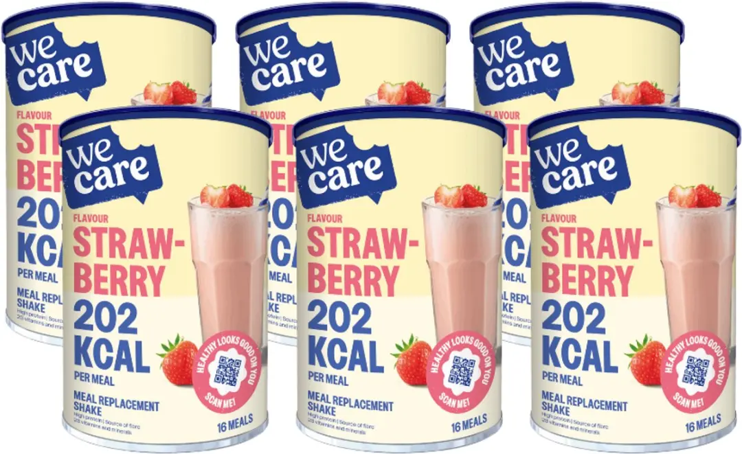 weCare Meal Replacement Shake - 6x436g - Aardbei