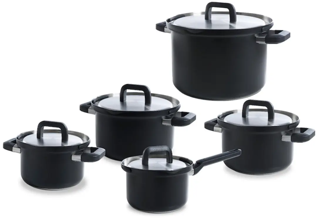BK Flow Cool Black Pannenset 5-delig - 16/18/20/24cm Inductie RVS