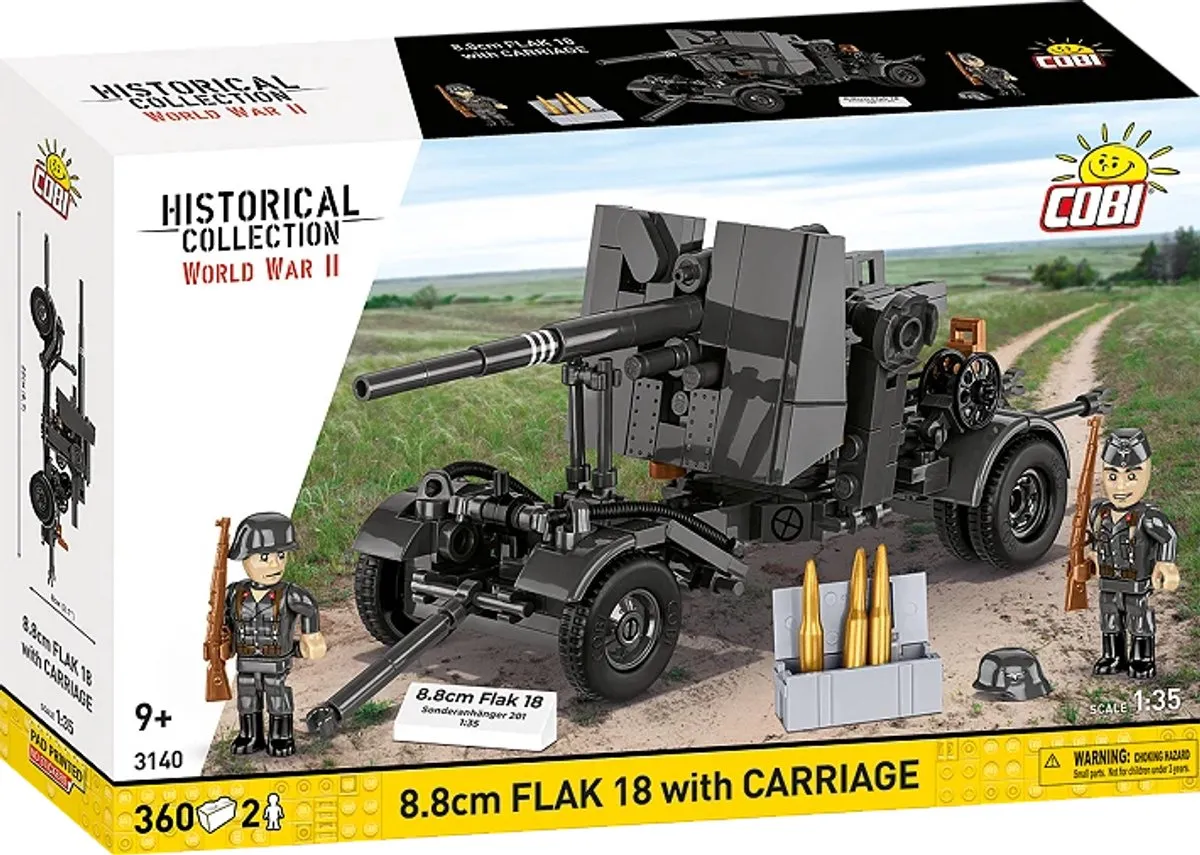 Cobi 3140 Flak 18 met Kar - 360 Stukken