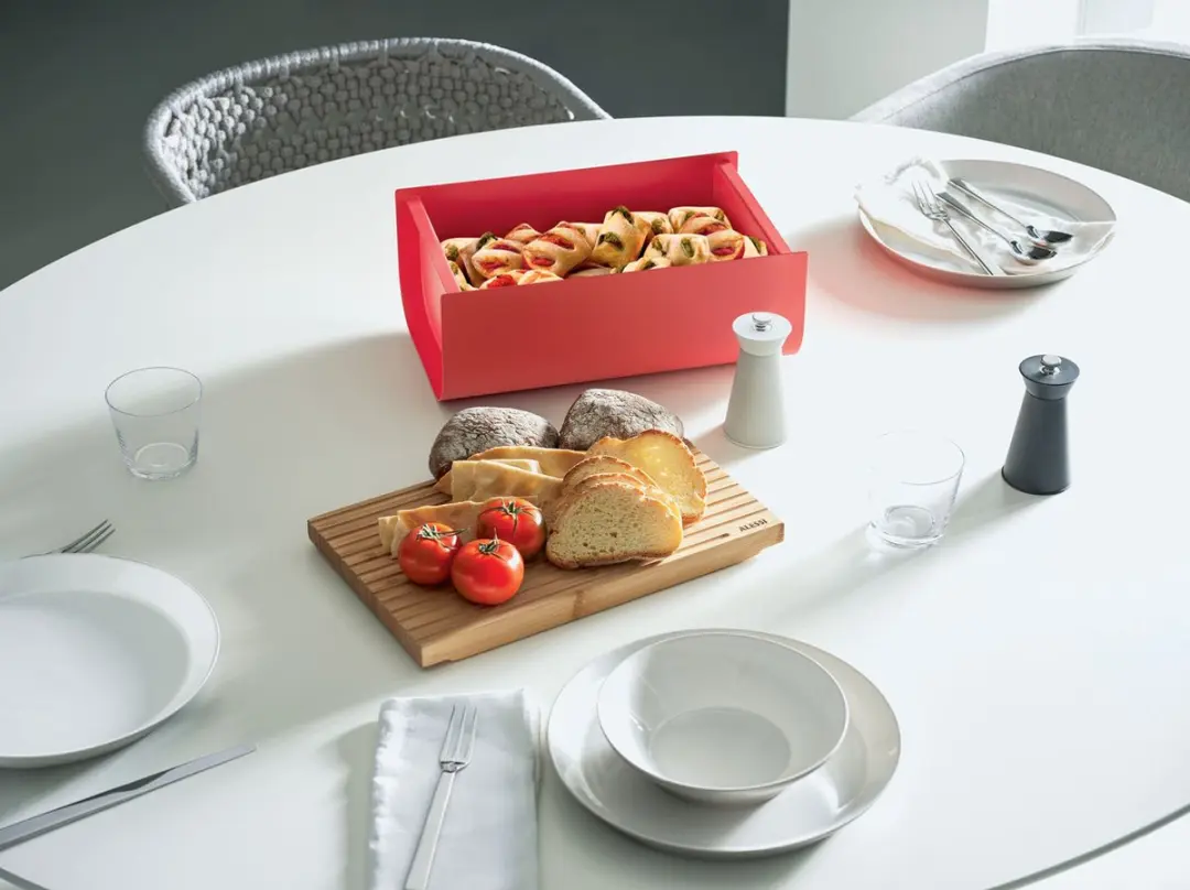 Alessi Mattina Broodtrommel met snijplank - Rood BG03 R