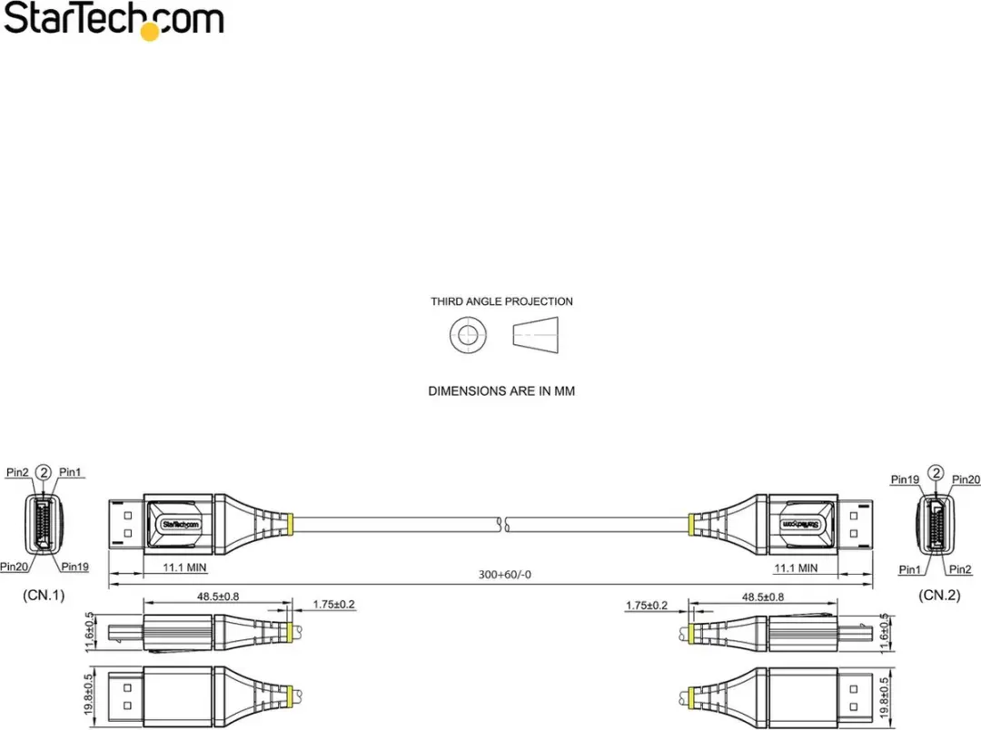 Startech DP14VMM1F DisplayPort 1.4 Kabel 30cm - 8K 60Hz