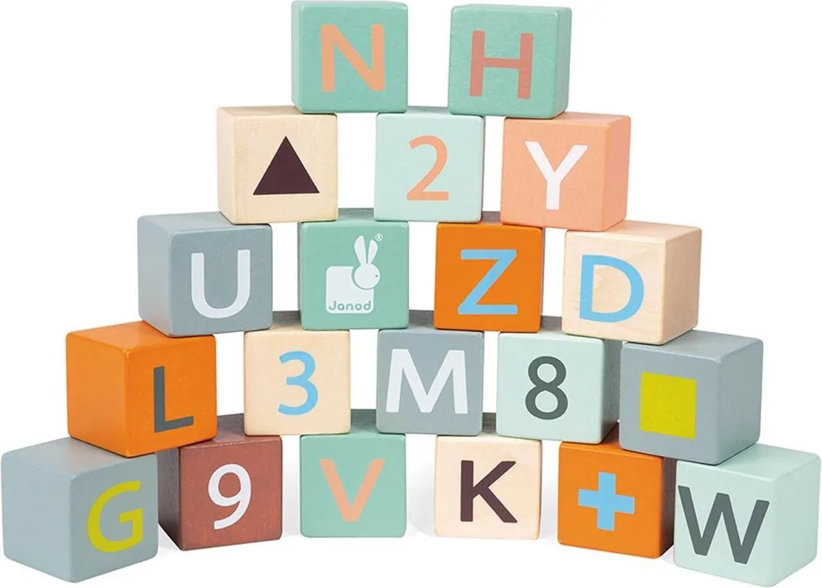 Janod Sweet Cocoon Duwkar Blokken ABC - 20 Stuks