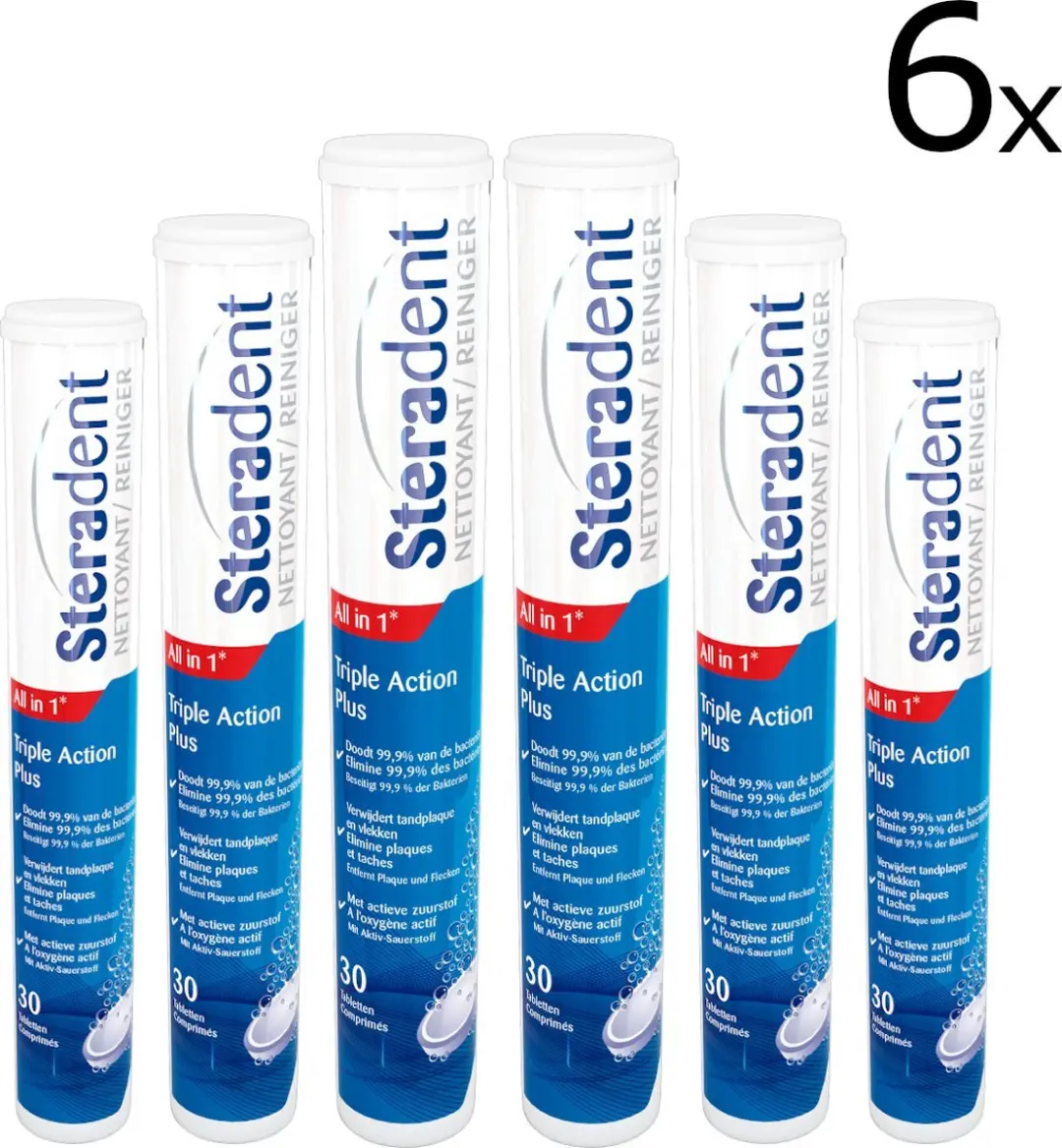 Steradent Triple Action Plus Kunstgebitreiniger - 180 Stuks