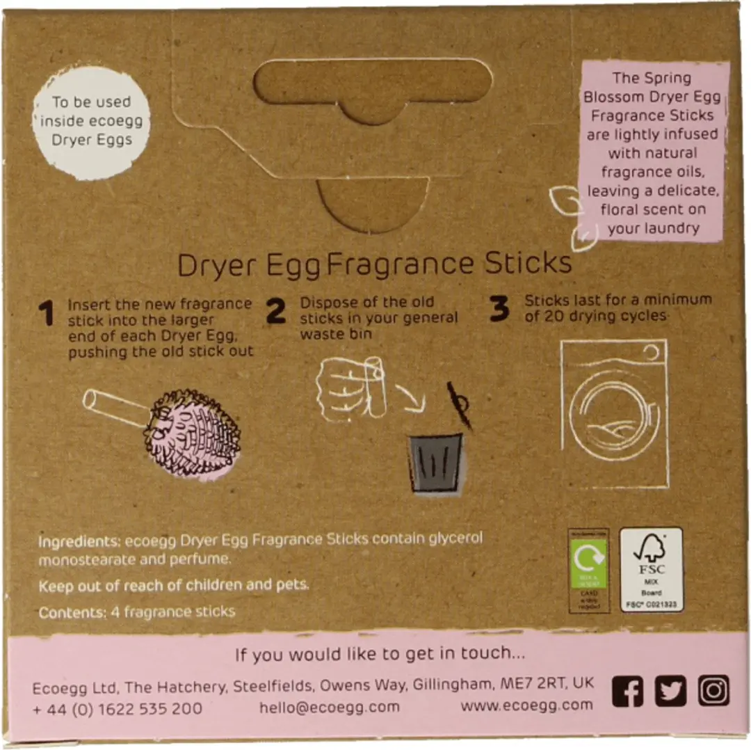 Eco Egg Droog Ei Navulling Lentebloesem Roze - 40 Beurten