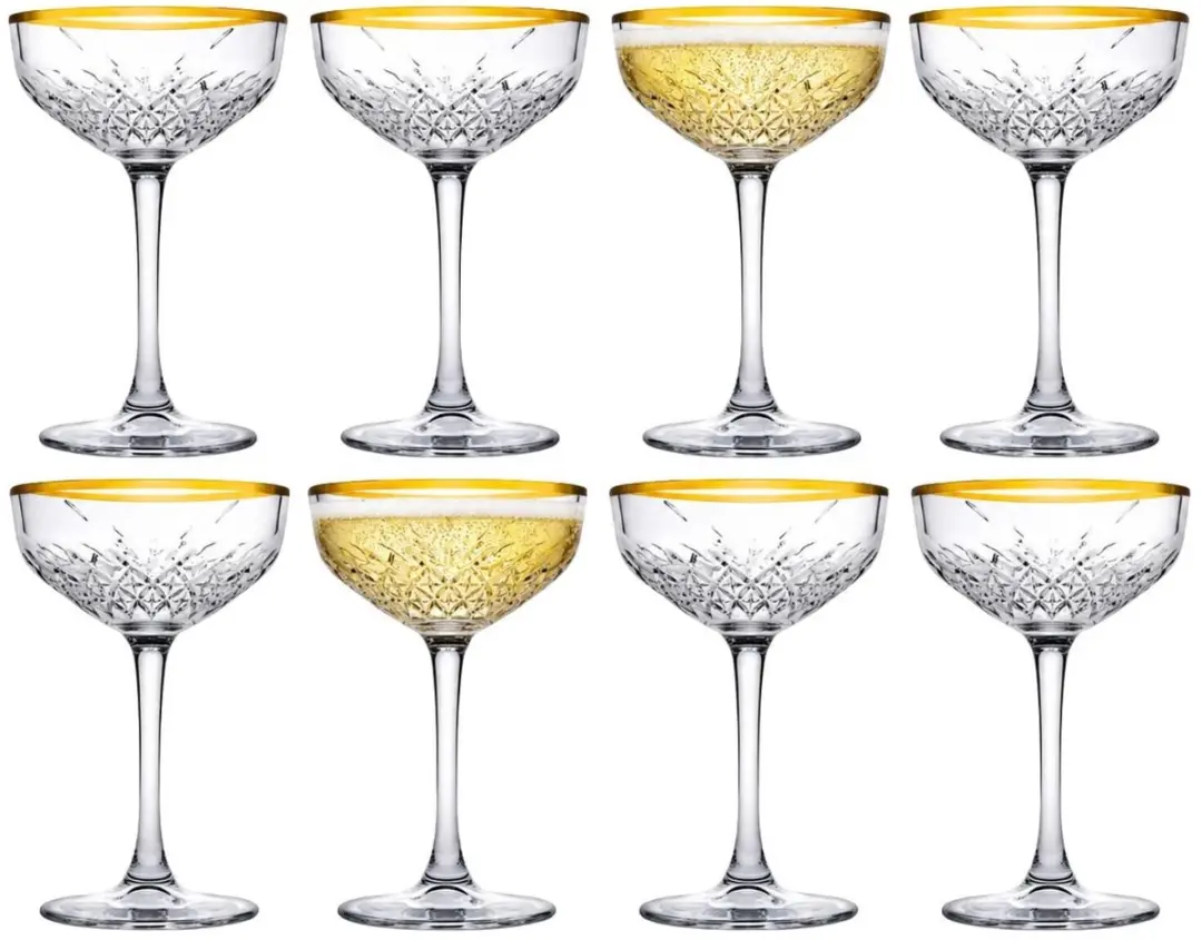 Pasabahce Timeless Champagneglazen - Goud - 8x 250ml