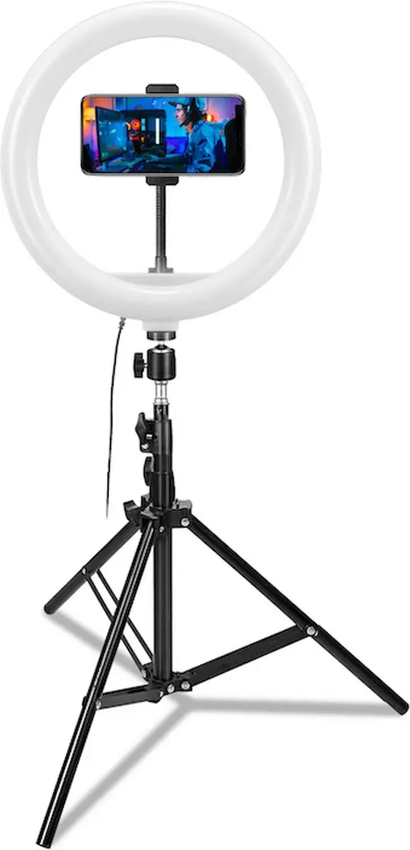 Celly Ring Light 12 Tripod USB - Zwart