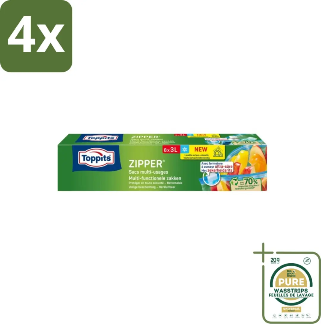 Toppits Zipper Multifunctionele Zakken 3L