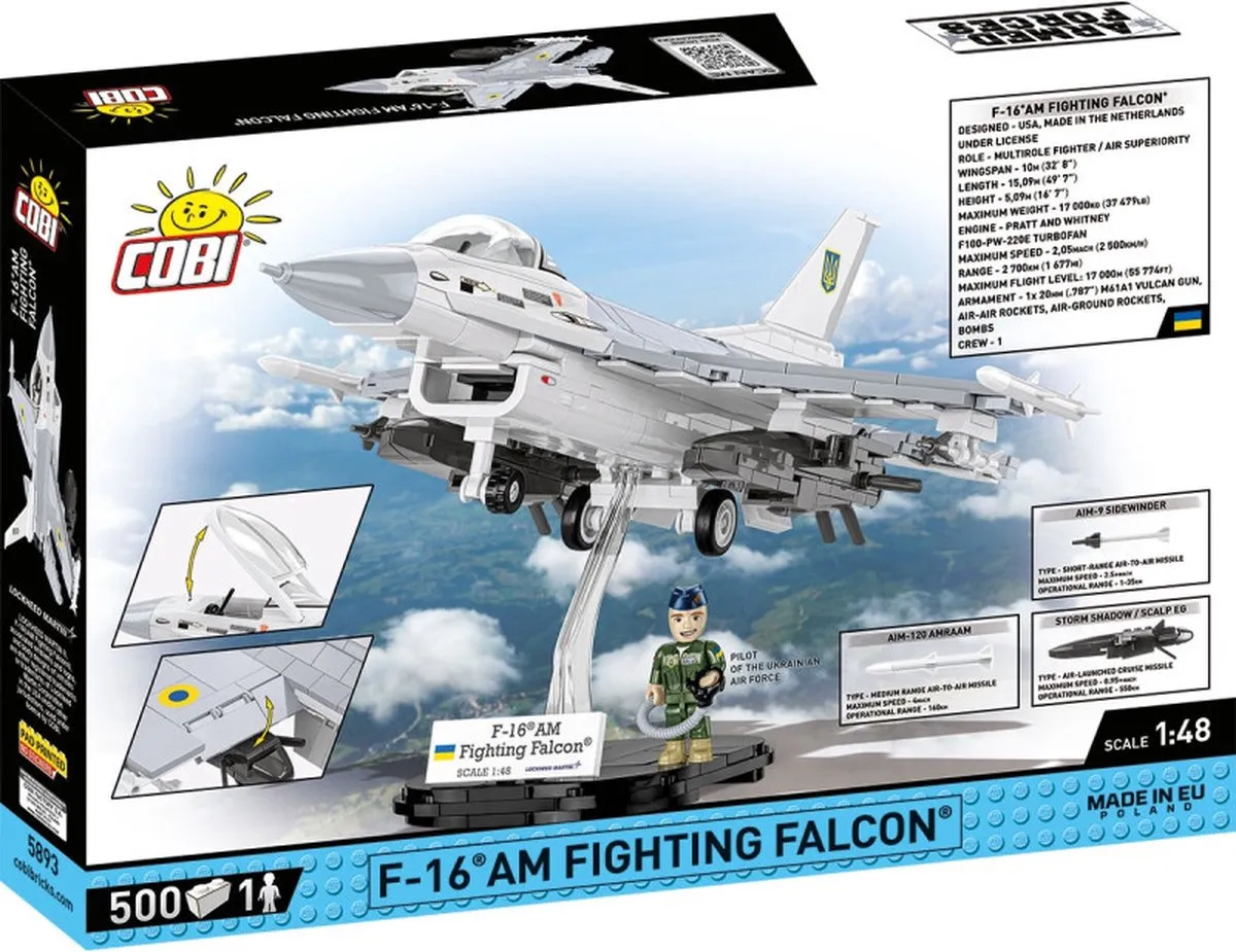 Cobi F-16C Vechtende Valk Bouwset 500 Stuks - Meerkleurig