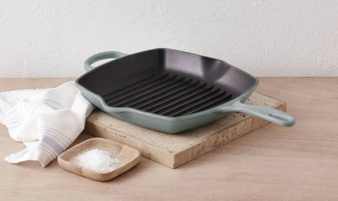 Le Creuset Signature Vierkante Grillpan 26cm - Sea Salt