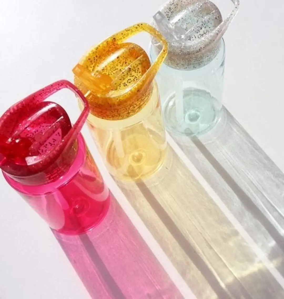 A Little Lovely Company Drinkfles Glitter - Zilver