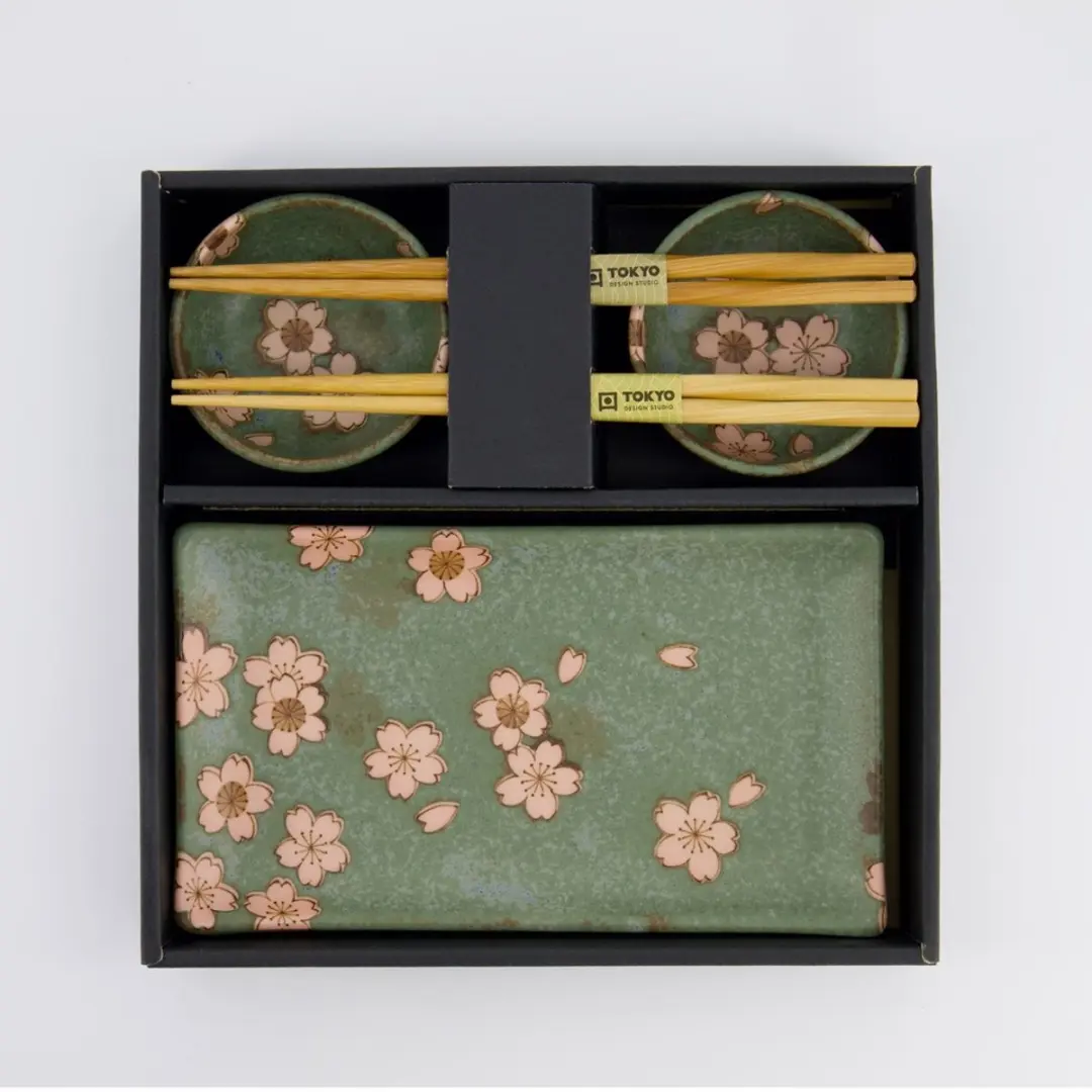 Tokyo Design Studio Sakura Sushi Giftset 33761 - 6-delig Groen