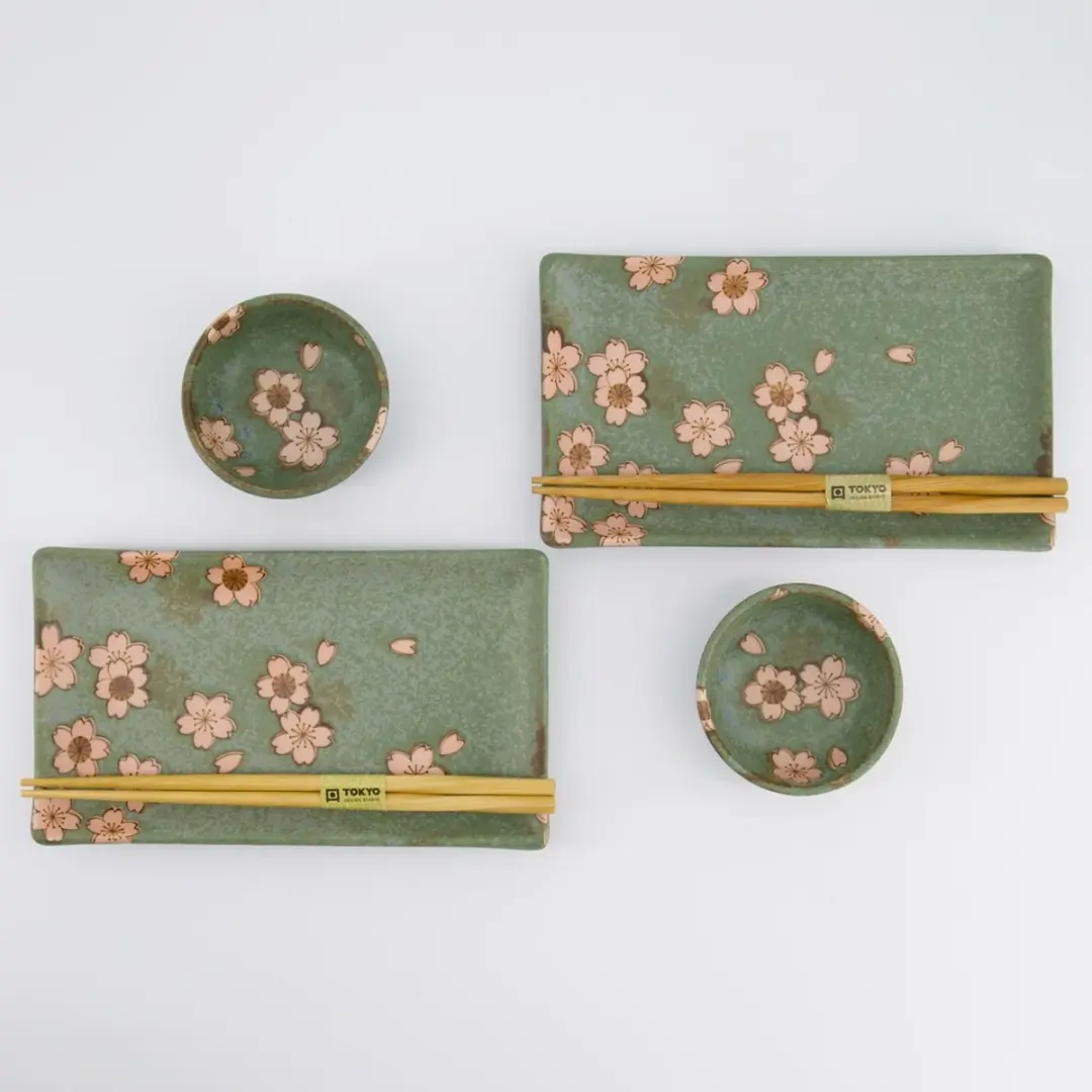 Tokyo Design Studio Sakura Sushi Giftset 33761 - 6-delig Groen - afbeelding 6 van 6