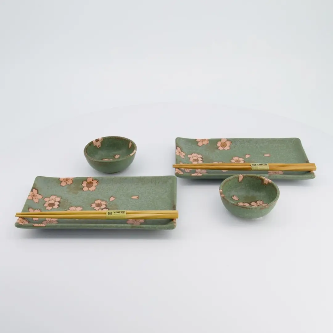 Tokyo Design Studio Sakura Sushi Giftset 33761 - 6-delig Groen