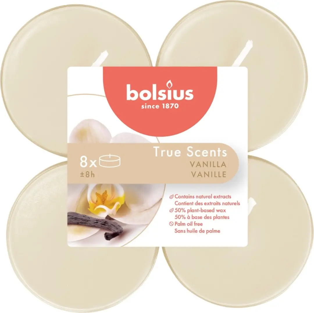 Bolsius Maxlicht Geur 8 Stuks - Vanille