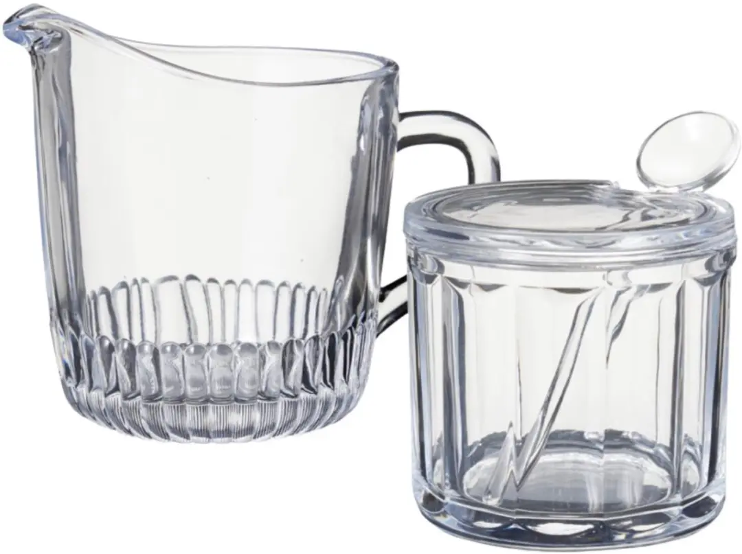 Excellent Houseware Melk- en Suikerpot Glas - Transparant 18x8cm