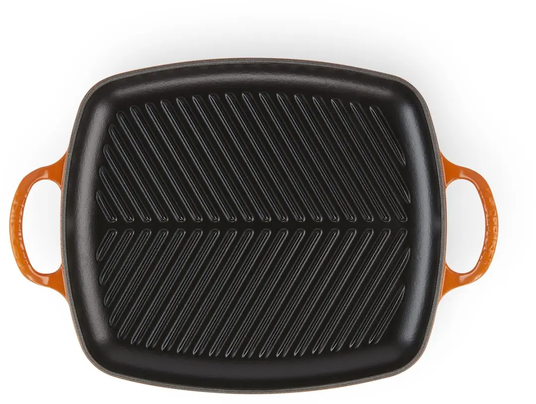 Le Creuset Signature Rechthoekige Grillplaat 27x30cm - Oranjerood