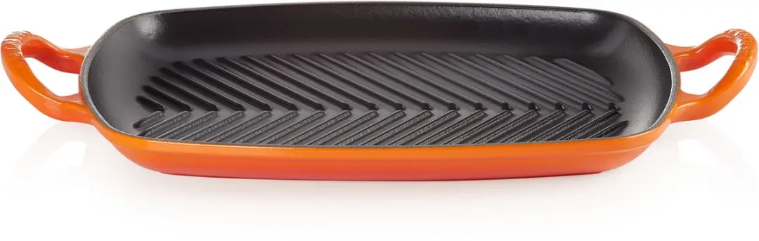 Le Creuset Signature Rechthoekige Grillplaat 27x30cm - Oranjerood