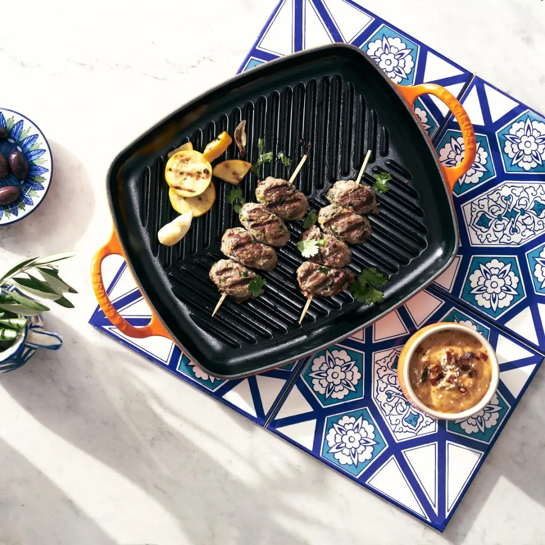 Le Creuset Signature Rechthoekige Grillplaat 27x30cm - Oranjerood