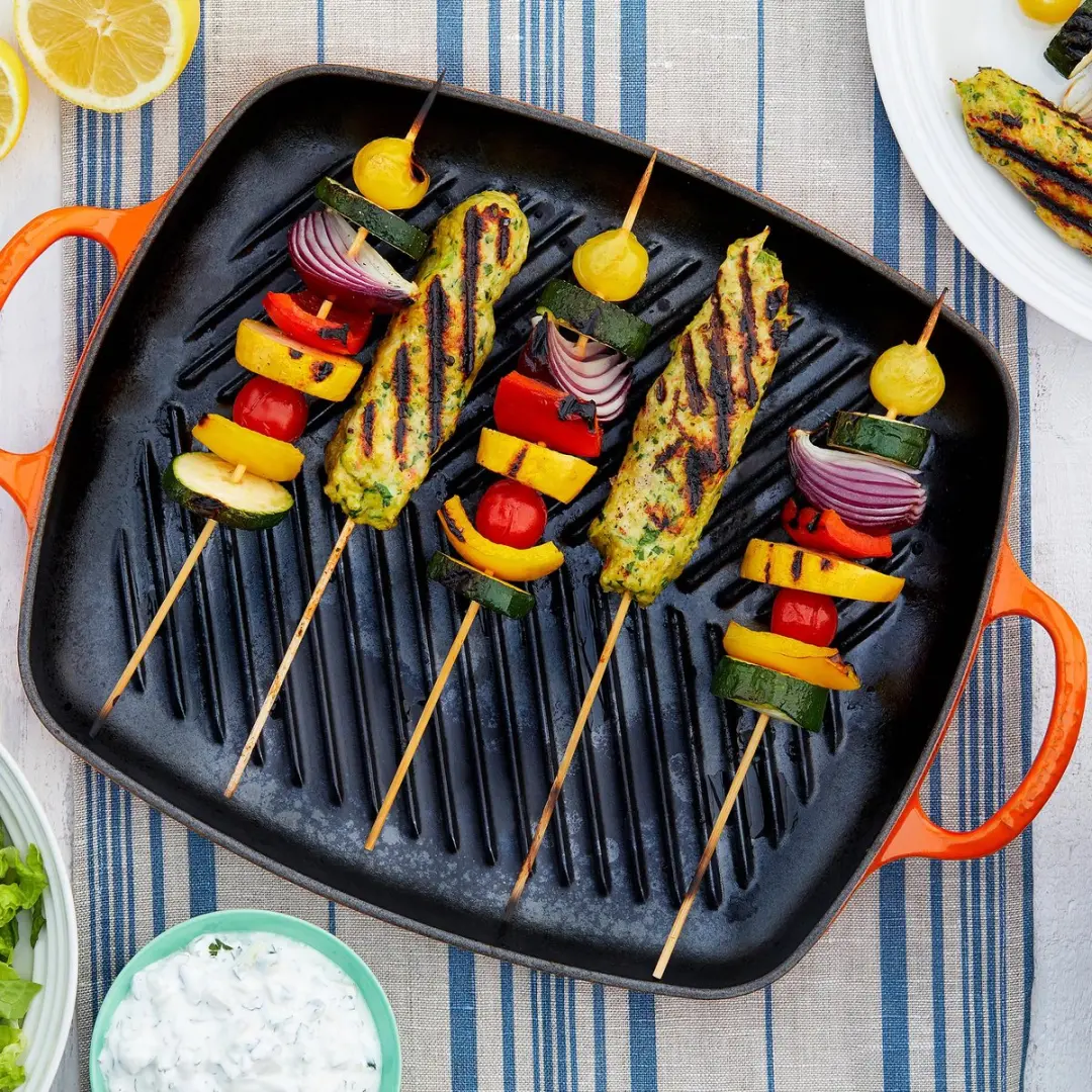 Le Creuset Signature Rechthoekige Grillplaat 27x30cm - Oranjerood