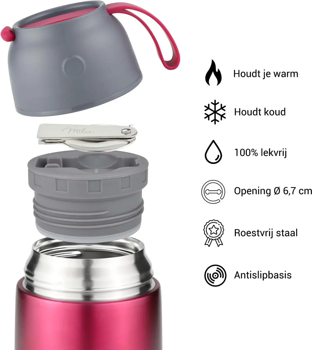 Milu Thermos Voedselcontainer 650ml - Berry