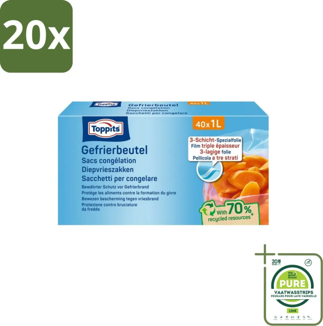 Toppits Diepvrieszakjes 1L