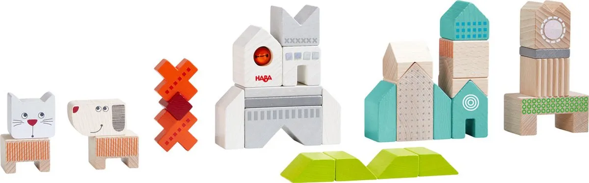 Haba Bouwstenen Hond en Kat Junior - 31-delig - Hout - Multicolor - afbeelding 6 van 6