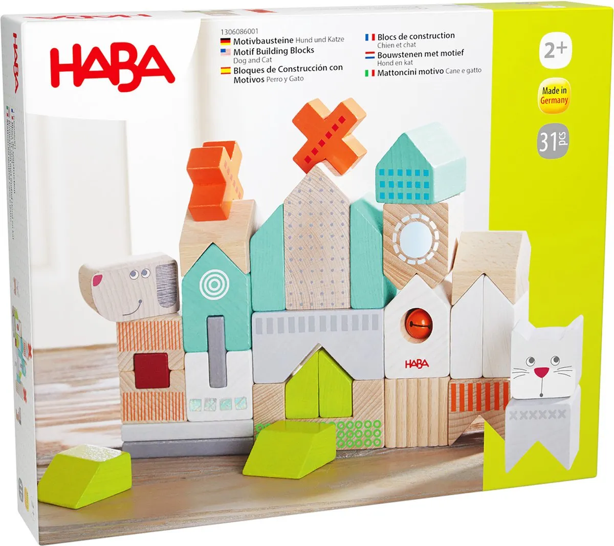 Haba Bouwstenen Hond en Kat Junior - 31-delig - Hout - Multicolor