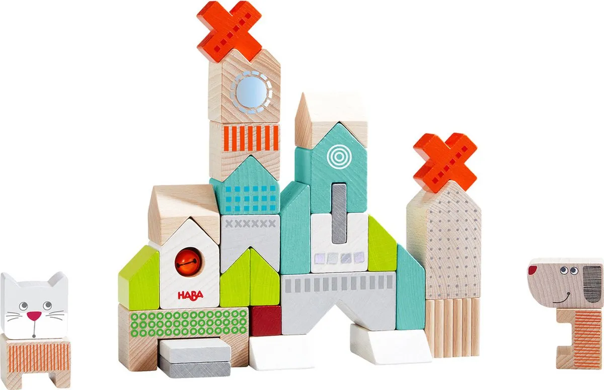 Haba Bouwstenen Hond en Kat Junior - 31-delig - Hout - Multicolor