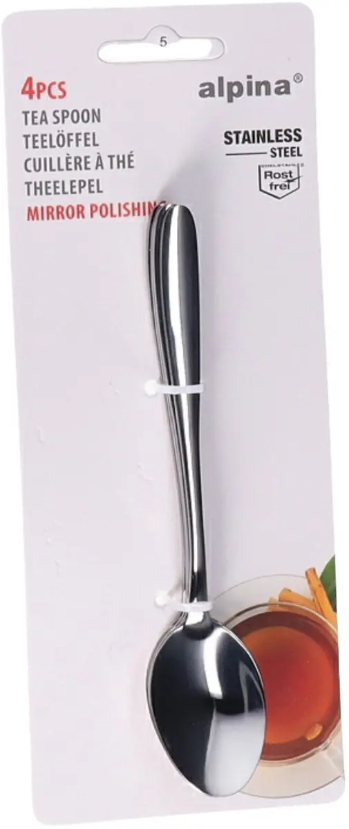 Alpina Theelepeltjes/Koffielepeltjes 14cm - 4 Stuks - RVS