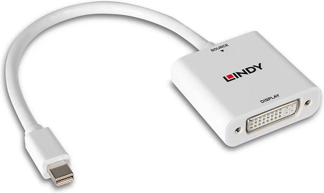 Lindy 38318 Mini DisplayPort naar DVI-I Adapter - 0,18m - Zwart