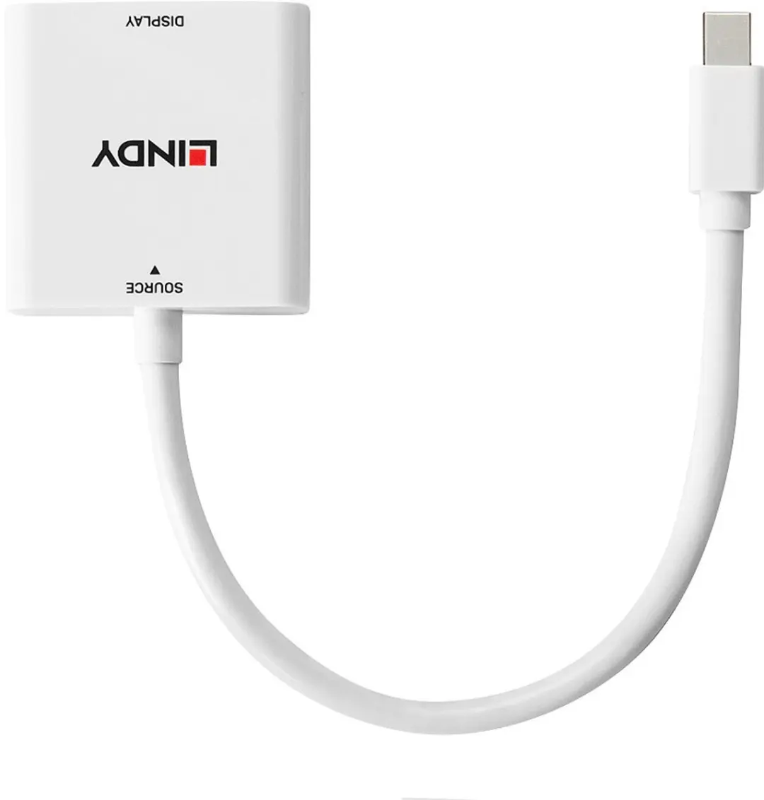 Lindy 38318 Mini DisplayPort naar DVI-I Adapter - 0,18m - Zwart