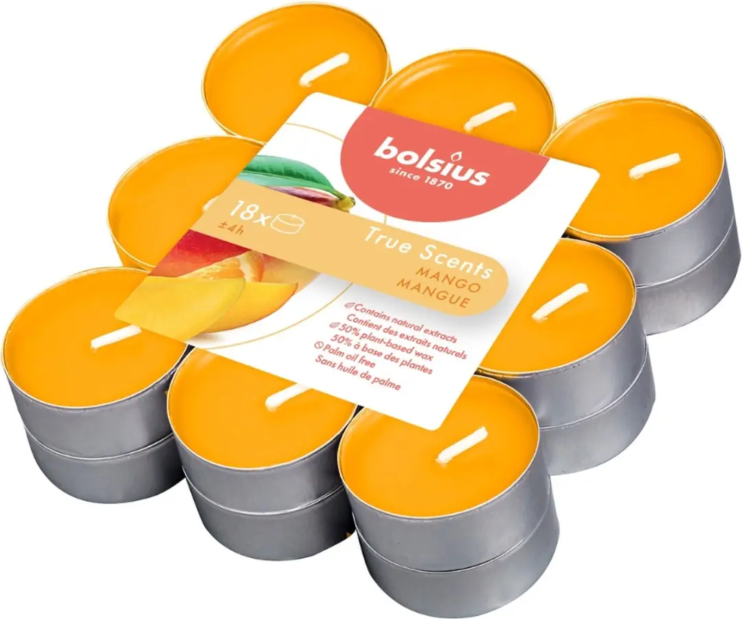 Bolsius Geurtheelichten Mango - 4 Stuks